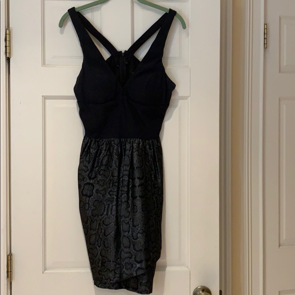 Black and snake print dress